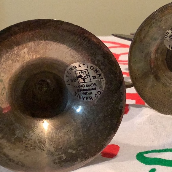 Handmade silver plated set of 3 different size trees candlesticks Christmas - Picture 3 of 6